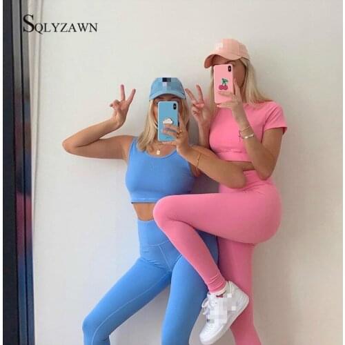 Women Solid Fitness Matching Sets Female Sporty Suits Wear Running Clothes Women Sport Work Out Long Sleeve Skinny Active Wear