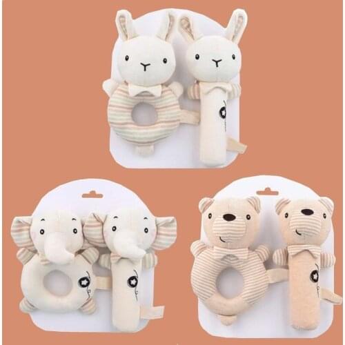 1pcs Baby Rattles Soft Cartoon Cute Plush Animal Rattles Toys Child Educational Handbells Soft Toddler Baby Comfort Toys