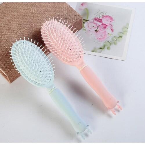 1PCs Oval Massage Comb Cartoon Scalp Massage Anti-static Hair Brush Hairdressing Styling Comb Hairbrush Portable Airbag Comb