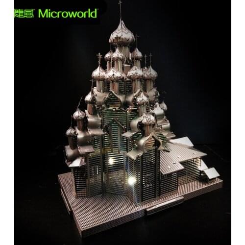 Microworld 3D Metal Puzzle Russia The Church of the Transfiguration Building Model Assemble Jigsaw educational Toys Adult gifts