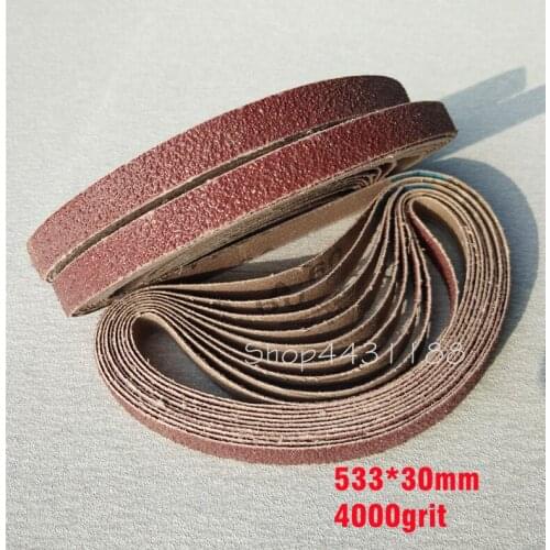 5pcs 533*30mm 4000grit Abrasive Band Sanding Screen Belt Sanding Polisher Paper Abrasive Belt for Wood, Metal ,Jade etc