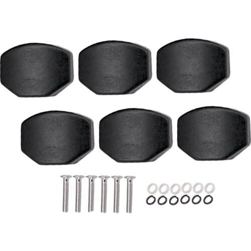 6x Guitar Tuning Peg Machine Head Buttons With Screw Gasket Square