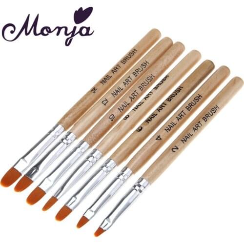 7Pcs Professional Manicure UV Gel Brush Pen Transparent Acrylic Nail Art Painting Drawing Brush Phototherapy Tools T0305