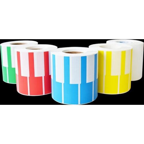 84*26mm 5 colors 1000pcs/roll no printing cable label, waterproof wire sticker for transfer thermal printer, writable by hand