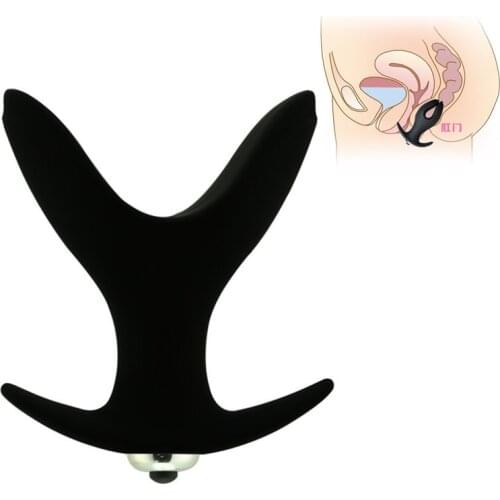 New 7 Speed Prostate Massage Vibrating V Port Anal Plug For Men Woman Silicone Anal Vibrator Anal Dilator Opening Butt Plug