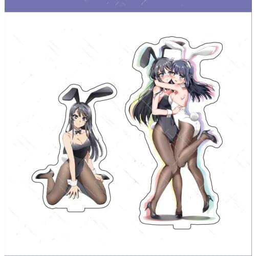 Anime Seishun Buta Yarou wa Bunny Girl Senpai no Yume Sakurajima Mai Acrylic Stand Figure Model Plate Display Desk Decor Sexy