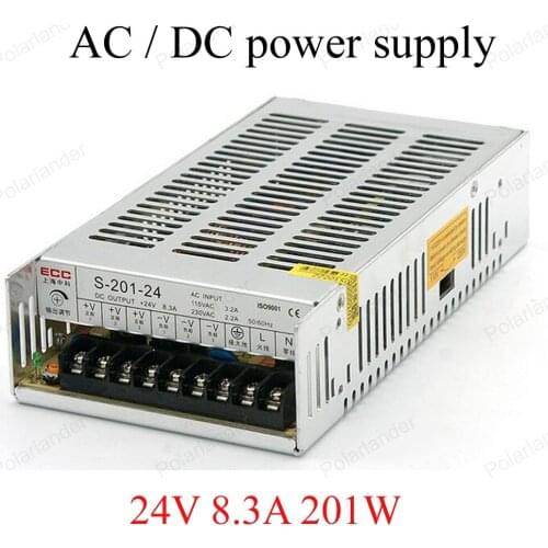 Free Shipping AC 115-230V Universal 201W 24V 8.3A Switch Power Supply Driver Switching For LED Strip Light Display