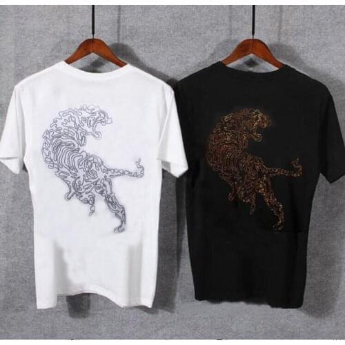 Plus Large Size 5XL Mens Business Casual short Sleeved TShirt Classic Rhinestone Male Slim Fit tees