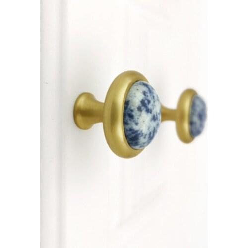 Dia 32mm American fashion simple brass wine cabinet cupboard wardrobe handle natural pearl shell jade drawer shoe cabine knob