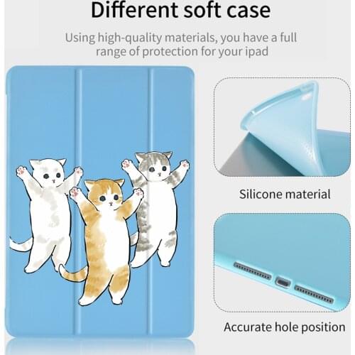 For iPad Mini 1 2 3 Funda iPad Case Sporty Cats Soft Silicone Back Coque Protective Covers iPad 7th Generation Case Pro 11 2020