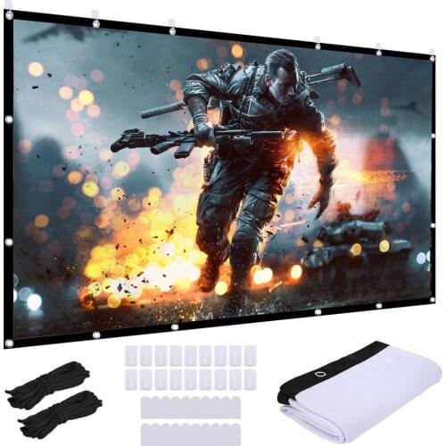 120 Inch Video Projection Screen Washable Projector Screen Foldable Anti-Wrinkle Projector Movie Screen For Home Theater