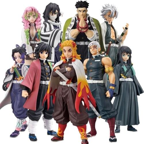 Funny Anime Demon Slayer Kimetsu no Yaiba Tanjirou Nezuko Action Figures Toys Kanroji Mitsuri Uzui Tengen Anime Figure For Gifts