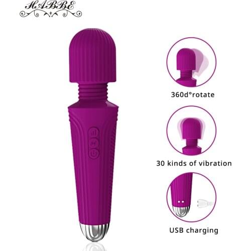 30 speeds Clit Vibrators For Women USB Charge Av Magic Wand Vibrator Anal Massager Adult Sex Toys For Adults Sex Product