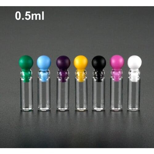 0.5ml 1ml Slender Perfume Bottle With Inner Plug Black Round Head Test Tube Bottle Gift Bottle 1000Pcs/Lot