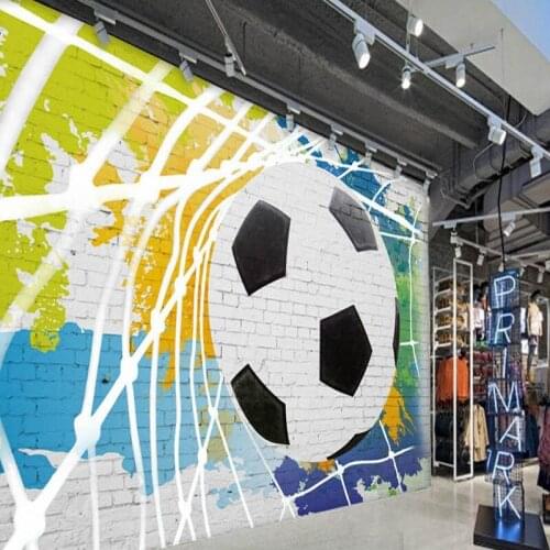 Photo wallpaper Custom hand painted cup soccer mural fashion bar restaurant background wall mural bedroom wallpaper