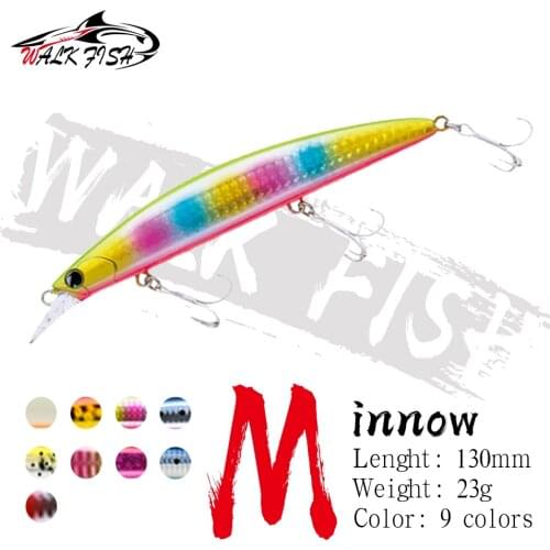 WALK FISH 130MM 23G Minnow Floating 3D Eyes Fishing Lure Artificial Baits Wobblers Fishing Bait Hard Bait Fishing Tackle