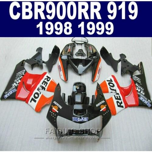 Customize decal For Honda cbr900rr Fairing kit 919 1999 1998 ( red repsol / Fairings ) cbr 900rr 98 99 +7gifts CN28