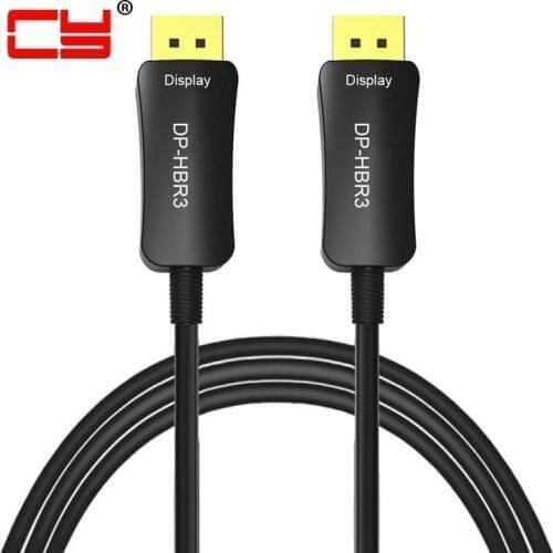 Jimier Displayport DP AOC Video Adapter Cable 200M Active Fiber Optic Fast Transfer Ultra FHD 4K 60hz 2M 5M 10M 20M 50M 100M