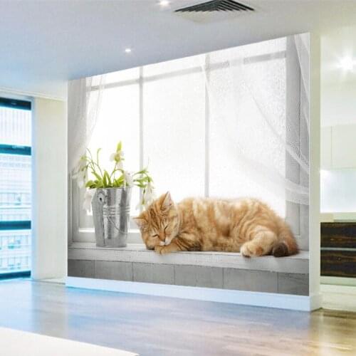 Creative Effect Cartoon cat TV Sofa background wallpaper living room bedroom hotel mural gallery decoration wallpaper