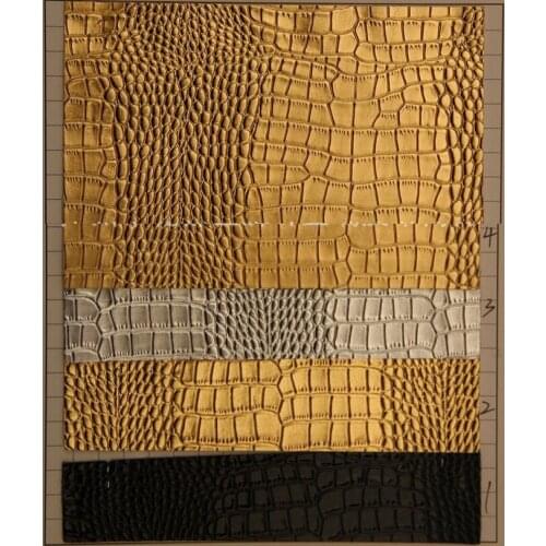 Small metal crocodile grain synthetic PVC leather/ for Bags, shoes, belts, home, musical instruments, furniture wholesale