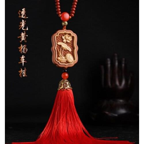 Fashion Pendant New Car Pendant Lotus Leaf Lotus Boxwood Car Pendant Access Safe Gift