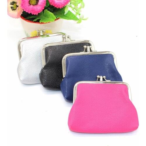 Fashion PU leather Double Layer Coin Purse Women Girls Simple Buckle wallet Lipstick Portable Money Bag Small mini Coin Wallets