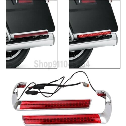 Motorcycle 2xLED Saddlebag Side Marker Light Luggage Taillight For Harley Touring FLHX Road King FLHR Ultra Limited FLHTK 2014-U