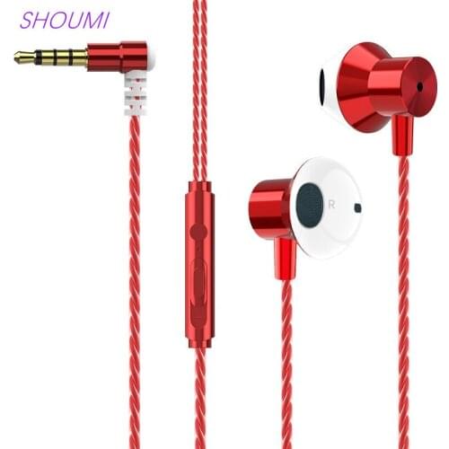 Shoumi Wired Headphones Sport Headsets Gaming Earphones Deep Bass Stereo 3.5mm IN-Ear Earbuds with Mic For Xiaomi Iphone cells