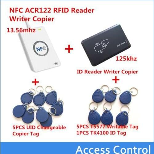 NFC ACR122U 13.56MHZ RFID CARD and 125KHZ ID Card Reader & Writer programmer crack clone M1 EM4100 Rfid Card uid changable t5577