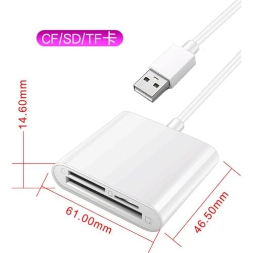Original!!! 3 in 1 Card Reader for CF SD TF Card Adapter For Computer No APP Needs
