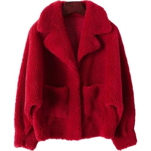 Autumn Winter New Women Fur Coat Korean Granular Sheep Shearing Outerwear Female Short Warm Lambswool Loose Ladies Jacket H739