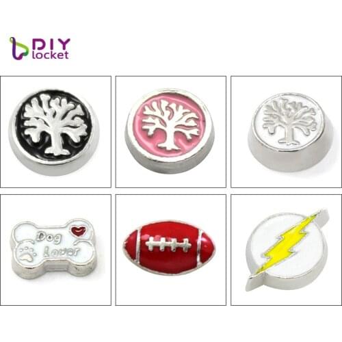 10pcs/lot Floating Charms Mix Color Zinc Alloy Fit Floating Lockets & Floating Locket Bracelet LSFC033-608