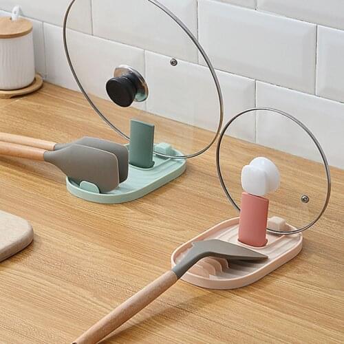 Kitchen Pot Lid Rack Multifunctional Home Kitchen Spatula Shelves Mat Gadgets Tableware Storage Holder Mat Tool hanging rack