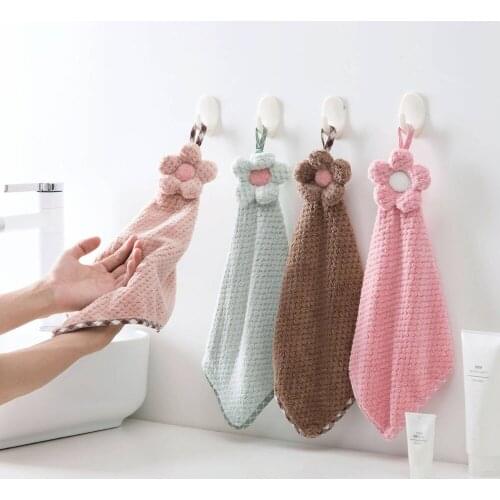 Coral fleece hand towel, fine fiber towel, pineapple grid, kitchen cleaning cloth, household daily absorbent dishwashing cloth