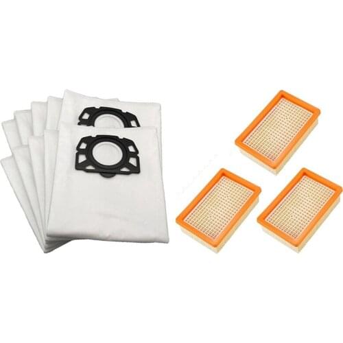 12 Pieces Dust Bag Vacuum Cleaner Dust Bag for Karcher Mv4 Mv5 Mv6 Wd4 Wd5 Wd6 & 3PCS Vacuum Cleaner Filter