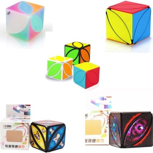 QiYi Mofangge Ivy Cube Leaf Speed Cube Strange Shape Twisty Magic Cube Fanxin Zcube Devil Eye Version Dog Version Stickerless
