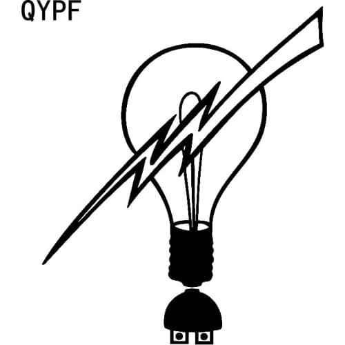 QYPF 14.7cm*17.1cm Vivid Simple Light Bulb Is Shattered By Lightning Electric New Tide Vinyl Car Sticker Lifelike Decal C18-0949