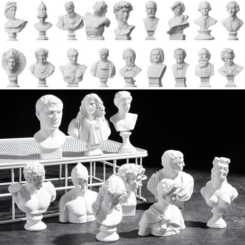 Nordic Style Crafts Famous Sculpture Plaster Bust Statue Miniature Greek Figurine Gypsum Portraits Home Decor Drawing Practice