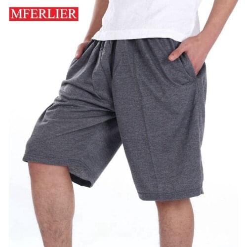 MFERLIER Summer shorts men large size 5XL 6XL 7XL weight 125kg Knee Length men shorts