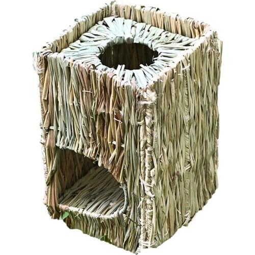 Foldable Textured Grass Nest Hand Woven Rabbit Hamster Cage Weaving Pet Folding Grass Nest Bird Nest House Cages Product Outdoor