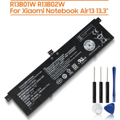 Xiao Mi Original Replacement Battery R13B01W R13B02W For For Xiaomi Mi Notebook Air 13 13.3" 161301-01 5320mAh