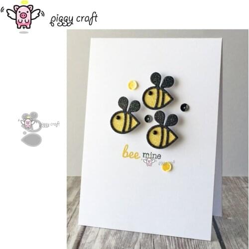 Piggy Craft metal cutting dies cut die mold 3Pcs Cute Bee decoration Scrapbook paper craft album card punch knife art cutter die