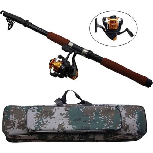 Hyaena 2.4m Fiberglass Telescope Baitcasting Fishing Rod And Reel Fly Fishing Casting Spinning Fishing Rods And Reel Combo