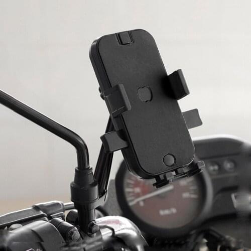 Motorcycle Phone Holder Scooter Rear View Mount Universal Cell Phone Grip Bracket for iPhone 8/XR/XS/ Galaxy S9/10 Plus etc