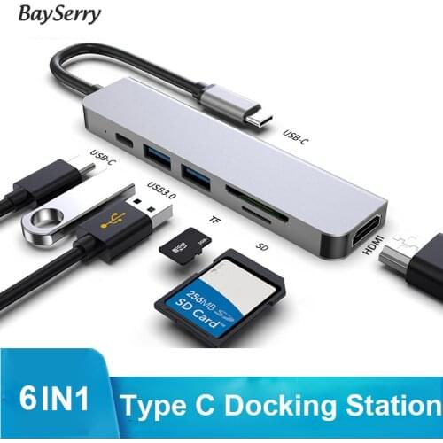 USB C HUB Type C 3.0 Multi Splitter 4K HDMI-Compatible Adapter USB Hub TF SD Card PD Splitter For Macbook Pro/Air Pro /Lenovo PC