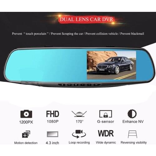 New 3.5 inch dash Camera Car DVR Mirror Car Dvr HD 1080P View Mirror Digital Video Recorder Lens Auto Dash Cam