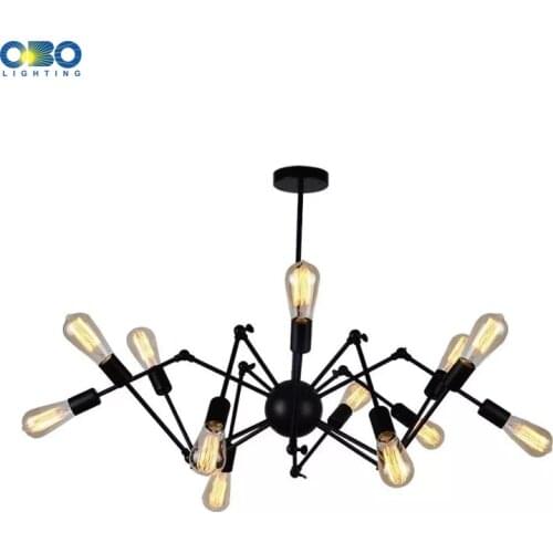 Vintage Chandelier Bra Spider Multiple LED Bulbs Iron Cafe Decorative Lighting Loft Dining Room Chandelier Models