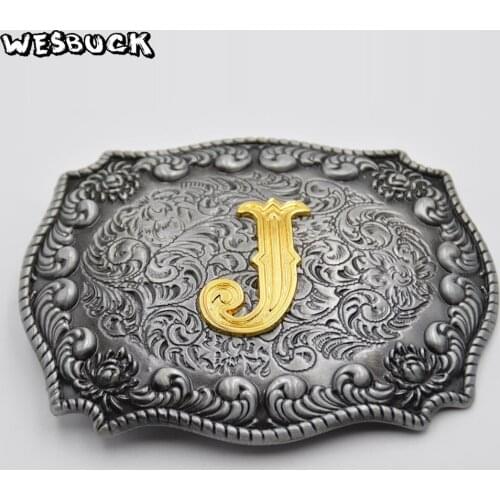 WesBuck Brand Fashion Buckle Big Letters J Metal Belt Buckles