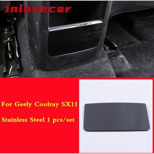 For Geely Coolray SX11 2018 2019 2020 rear storage box frame cover decoration stainless steel car styling accessories 1pcs