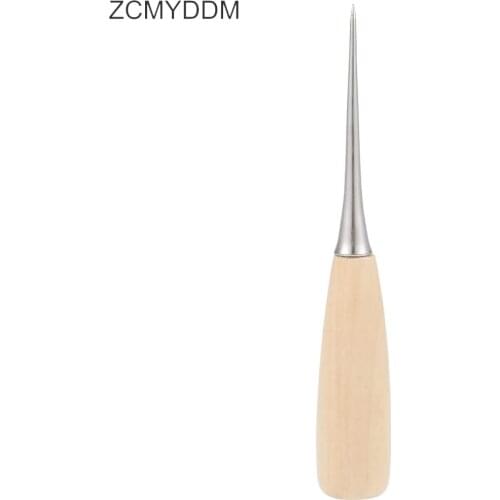 ZCMYDDM 1PC Wooden Handle Hole Punches Leather Craft Awl for Shoes Repair DIY Gadget Tool Leather Craft Accessories